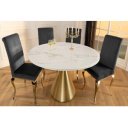 ELEGANCIA modern kerek étkezőasztal - 130cm - fehér