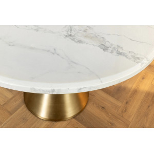 ELEGANCIA modern kerek étkezőasztal - 130cm - fehér
