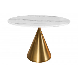 ELEGANCIA modern kerek étkezőasztal - 130cm - fehér