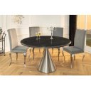 ELEGANCIA modern kerek étkezőasztal - 130cm - fekete