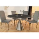 ELEGANCIA modern kerek étkezőasztal - 130cm - fekete