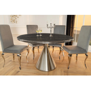 ELEGANCIA modern kerek étkezőasztal - 130cm - fekete