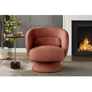 BOCCA NOVA design bouclé fotel - rozsdabarna