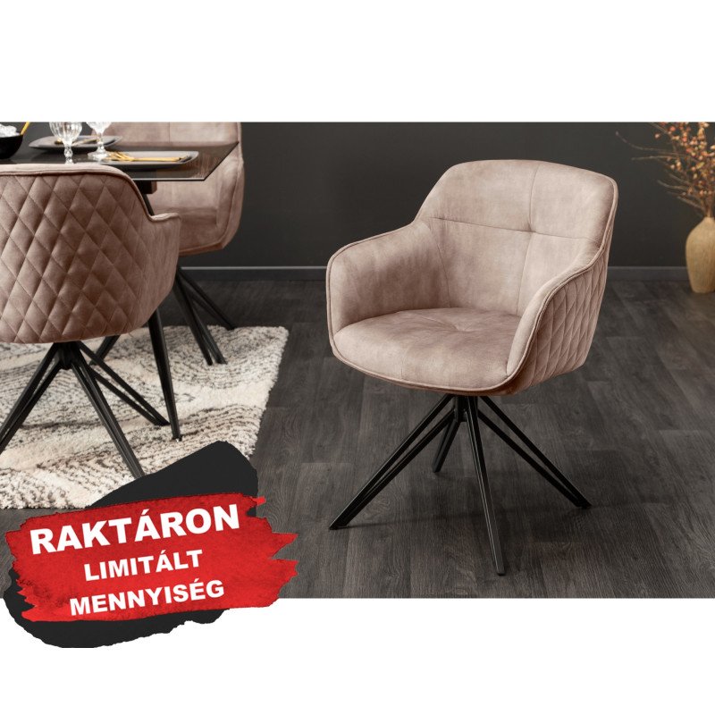 EUPHORIA design bársony szék - beige