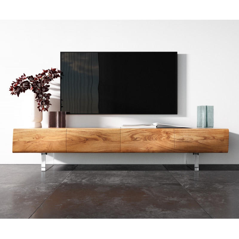 LOVECRAFT prémium akác TV-szekrény - 145/175/200/240cm - akril lábbal