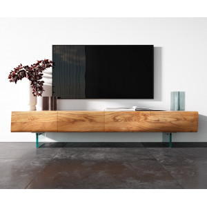 LOVECRAFT prémium akác TV-szekrény - 145/175/200/240cm - üveg lábbal