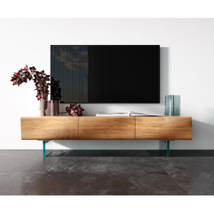 LOVECRAFT prémium akác TV-szekrény - 145/175/200/240cm - üveg lábbal