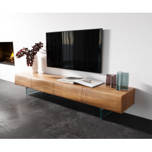 LOVECRAFT prémium akác TV-szekrény - 145/175/200/240cm - üveg lábbal