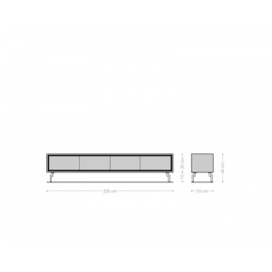 STONEGRACE prémium tölgy TV-szekrény - 200cm