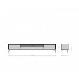 STONEGRACE prémium tölgy TV-szekrény - 240cm