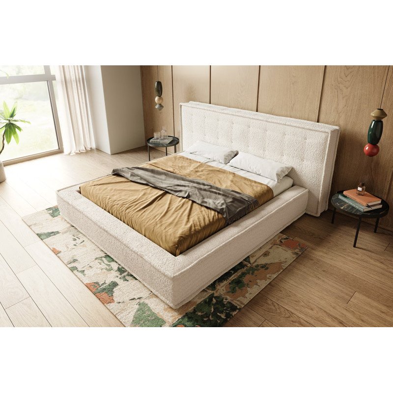 TIZIANA prémium bouclé ágykeret - beige - 180x200cm