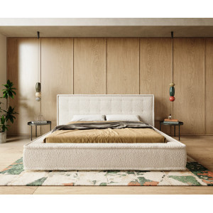 TIZIANA prémium bouclé ágykeret - beige - 180x200cm