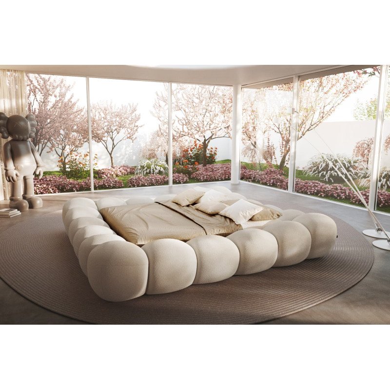 PERILLA prémium bouclé ágykeret - beige - 180x200cm