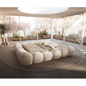 PERILLA prémium bouclé ágykeret - beige - 180x200cm