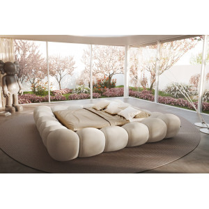 PERILLA prémium bouclé ágykeret - beige - 180x200cm bútor