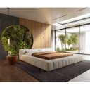 PAVAROTTI prémium  ágykeret -180cm - beige/szürke bouclé