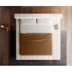PAVAROTTI prémium  ágykeret -180cm - beige/szürke bouclé