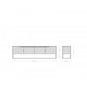 ZEPHIRO prémium akác TV-szekrény - 200cm