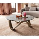 MERIDA design dohányzóasztal - 90cm - arany/ezüst