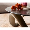 MERIDA design dohányzóasztal - 90cm - arany/ezüst