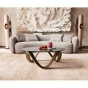 MERIDA design dohányzóasztal - 90cm - arany/ezüst