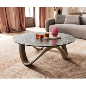MERIDA design dohányzóasztal - 90cm - arany/ezüst