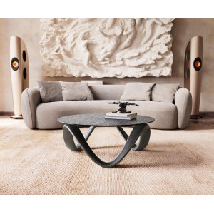 MERIDA design dohányzóasztal - 90cm - arany/ezüst