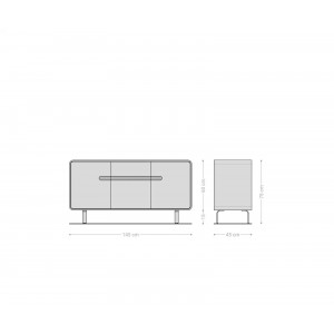 NOTTURNO prémium akác komód - 145/175cm