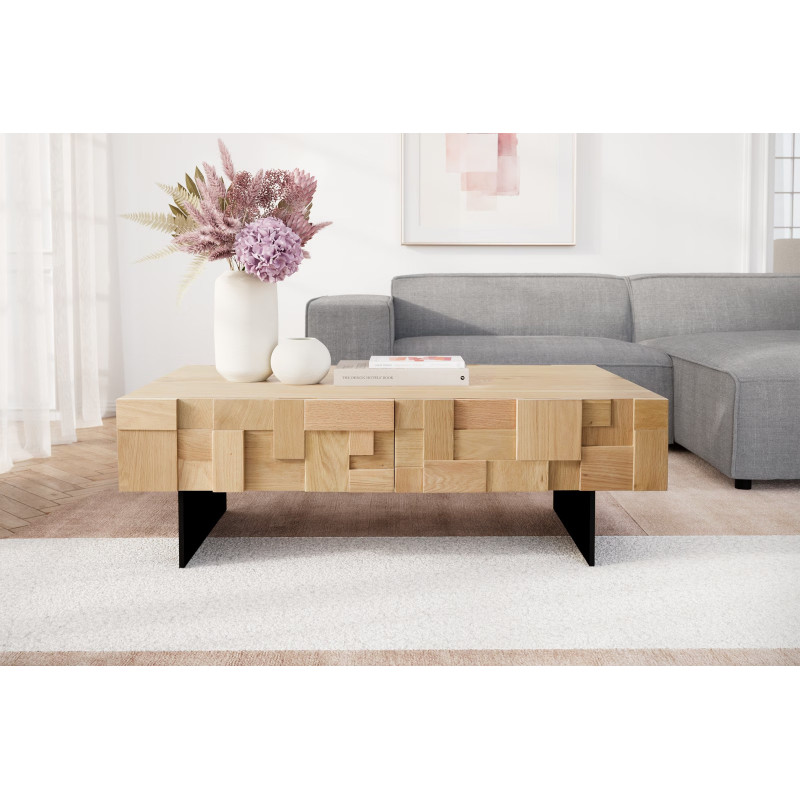 PUZZLE prémium tölgy dohányzóasztal - 120cm