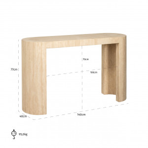 TRAVENTO exkluzív travertin konzolasztal - 140cm