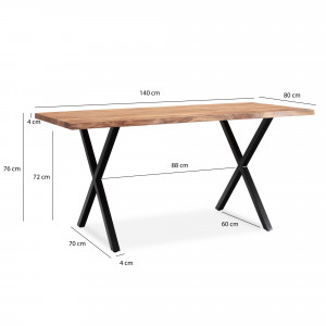 NORDON tömör akác íróasztal - 120/140/160/180/200cm