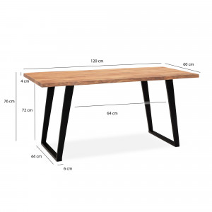 MERIDO tömör akác étkezősztal - 120/140/160/180/200cm