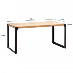 FACTORY tömör akác étkezősztal - 120/140/160/180cm