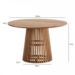 NATURA tömör akác kerek étkezőasztal - 120cm