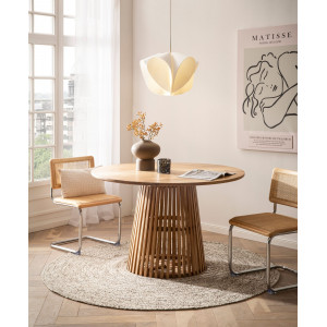 NATURA tömör akác kerek étkezőasztal - 120cm