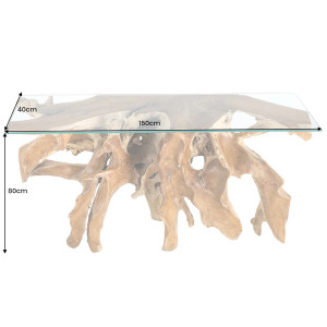 ROOT különleges teakfa konzolasztal - 150cm