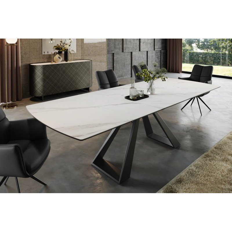 CONCORD MARBLE design bővíthető kerámia étkezőasztal - 180-230cm