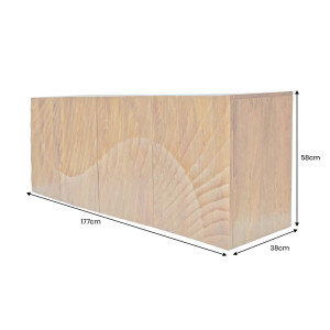ELIXYR luxus mangófa fali komód - 177cm - barna