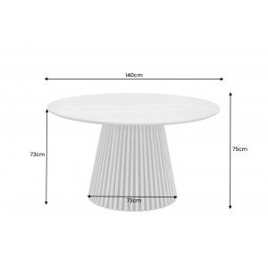 VALHALLA modern kerek étkezőasztal - 140cm