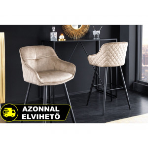 EUPHORIA design bársony bárszék - beige INVICTA