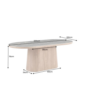 UNIQUE design kerámia étkezőasztal - 200cm