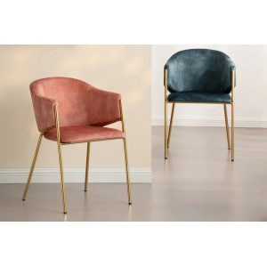 NOBELSSE design bársony szék - mályva/beige/kék