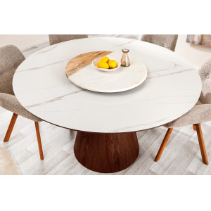 UNIQUE design kerámia étkezőasztal - 120cm - dió