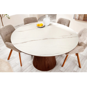UNIQUE design kerámia étkezőasztal - 120cm - dió