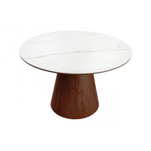 UNIQUE design kerámia étkezőasztal - 120cm - dió