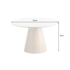 UNIQUE design kerámia étkezőasztal - 120cm - dió