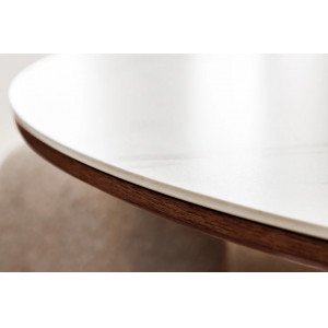 UNIQUE design kerámia étkezőasztal - 120cm - dió