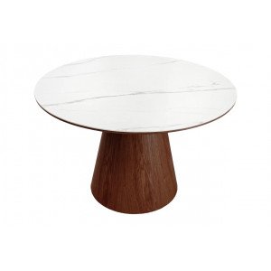 UNIQUE design kerámia étkezőasztal - 120cm - dió