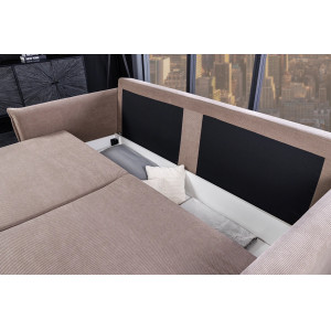 LUMA modern kordbársony ágyazható kanapé - 215cm - beige
