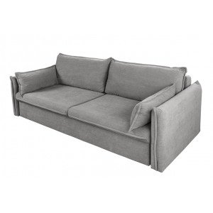 LUMA modern kordbársony ágyazható kanapé - 215cm - szürke